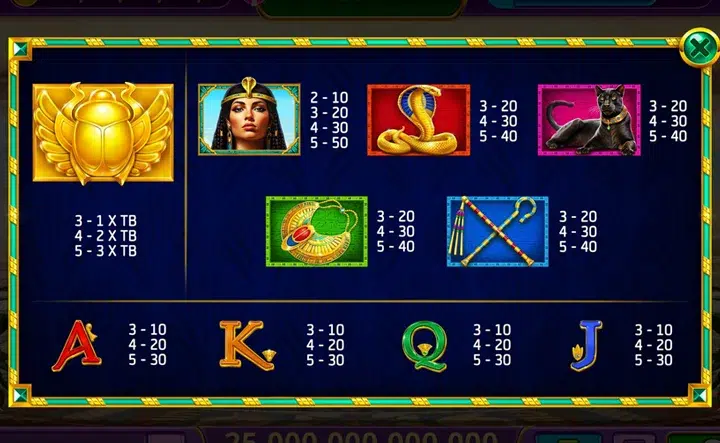 Play Egyptian themed free slots Cleopatra&rsquo;s Reign.